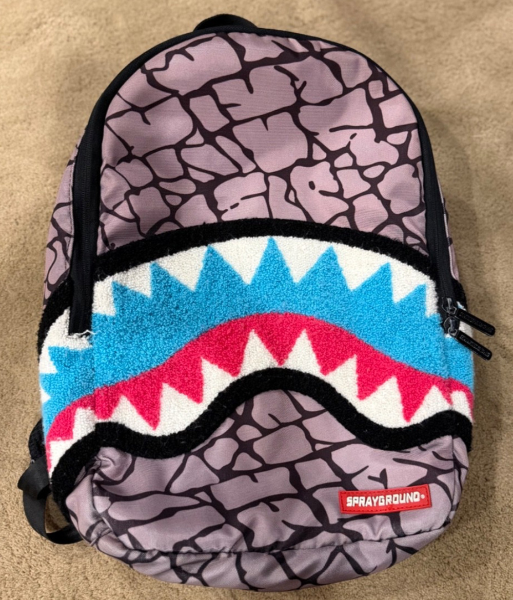 Sprayground Limited Edition Backpack Chenille Sharks Mouth RARE